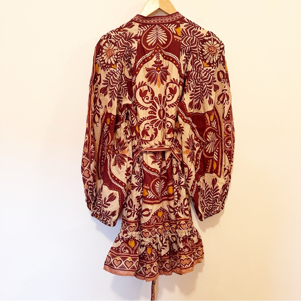 Anthropologie Brown and Tan Patterned Mini Dress - Picture 9 of 9